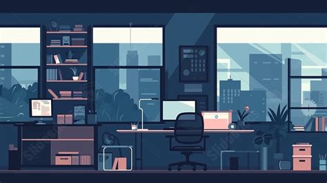 Business Office Night Illustration Powerpoint Background For Free ...