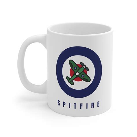 RAF Logo Spitfire Mug | Vintage Aircraft Coffee Cup | Air Force