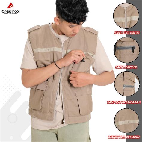 Jual Credifox Rompi Tactical Rompi Cargo Vest Pria Casual Rompi