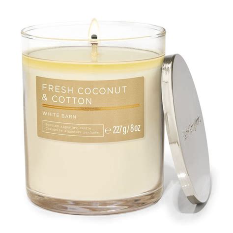 Nến Thơm Bath Body Works Fresh Coconut Cotton Candle 227g Vua