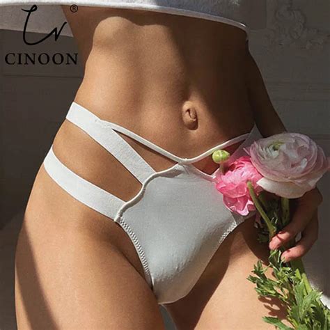 CINOON Sous V Tement Extensible Pour Femme Lingerie Sexy Ajour E Culotte De Glace String Basse