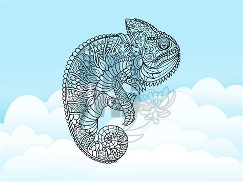 Chameleon Mandala SVG Cut File Svg Dxf Eps Png Etsy