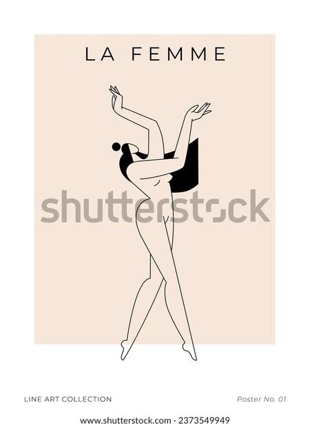 Modern Minimalist Poster Nude Woman Silhouette Stock Vector Royalty Free Shutterstock