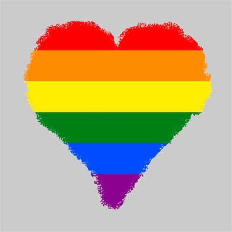 Bandera Colorida Del Orgullo Gay En Forma De Coraz N Con Estilo De Trazo De Pincel Aislado Sobre