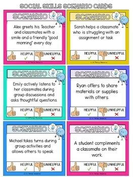 Social Skills Scenario Cards And Lesson Made By Teachers