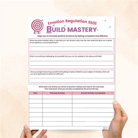 DBT Building Mastery Worksheet – Mental Health Center Kids