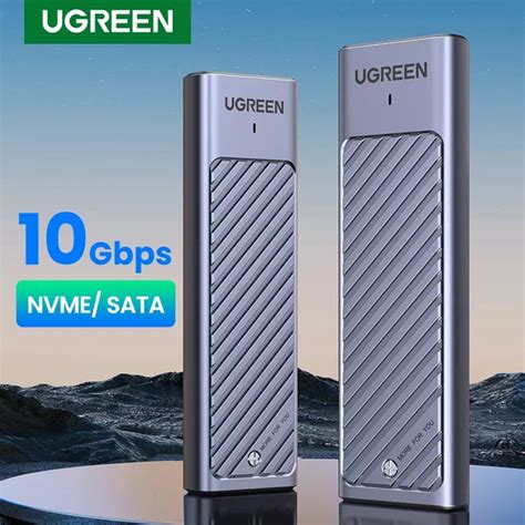 Корпус для SSD Ugreen CM559 M.2 NVMe и SATA USB 3.2 Gen2 Grey (90408 ...