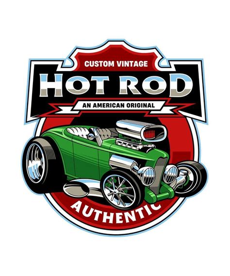 Hot Rod Authentic Vintage Cartoon Illustration Vector Art At Vecteezy