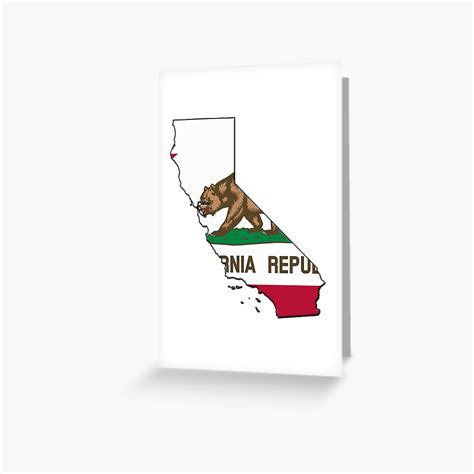 California State Flag And Outline Greeting Card For Sale By Davedinho Redbubble