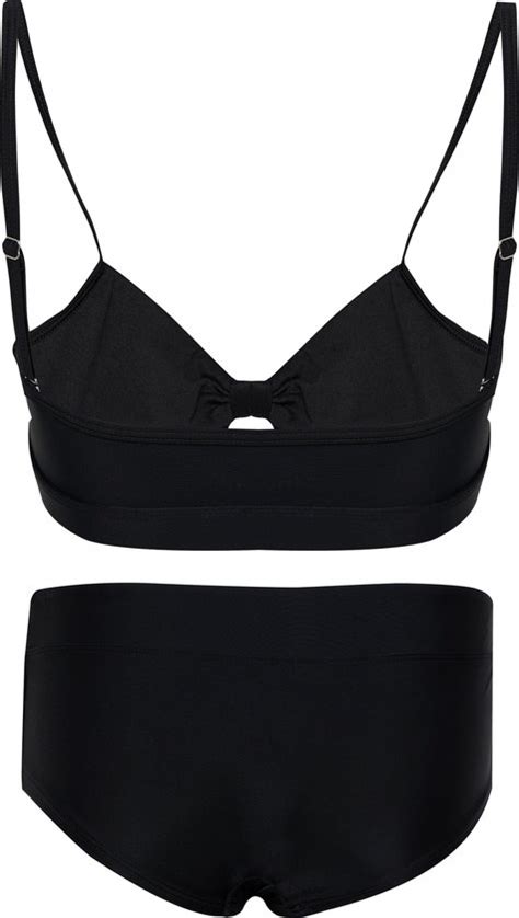 Bikini Hipster Broekje En Top Met Strik Zwart Bol