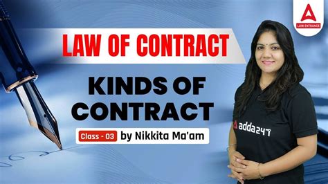 Law Of Contract Kind Of Contract Clat 2023 Du Llb Ailet 2023 Law Entrance Exams Youtube