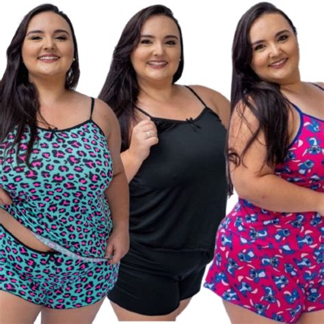 Kit Baby Doll Plus Size Feminino Adulto Liganete Promo O