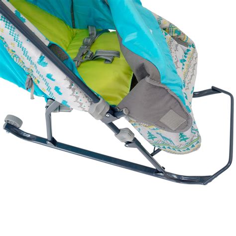 Санки-коляска "Умка 3; ткань бирюзовая, Вязаный принт; рама синяя ...