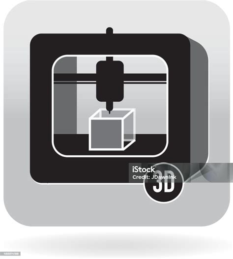 Impression 3d Icône En Gris Vecteurs libres de droits et plus d'images