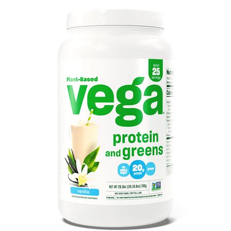 Vega Vegan Mix Shake Protein And Greens Plant Based Powder Vanilla 25