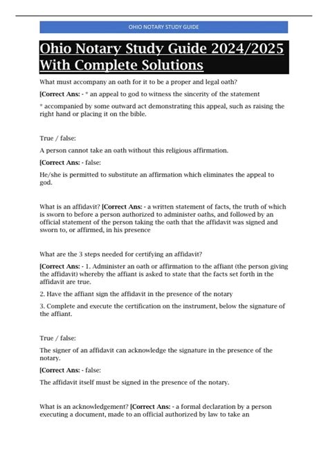 Ohio Notary Study Guide Pdf 2