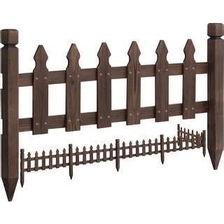 Yaheetech Decorative Garden Fence Edging Landscape Wood Picket Fencing