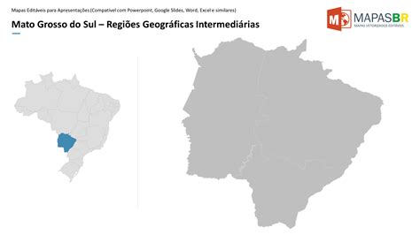 Mapas do Mato Grosso do Sul - Municípios e Regiões - Powerpoint - Mapas BR