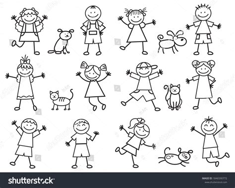 Clipart Of Boy And Girl Stick Figures