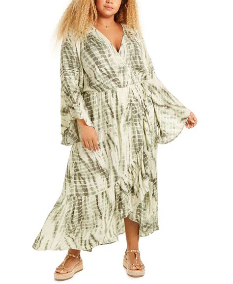 Band Of Gypsies Trendy Plus Size Tie Dyed Wrap Maxi Dress Macys