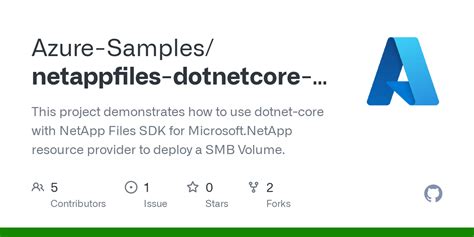 Github Azure Samples Netappfiles Dotnetcore Smb Sdk Sample This