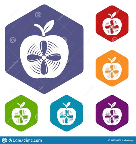 Hexahedron Del Vector De Los Iconos De Apple Ilustración del Vector