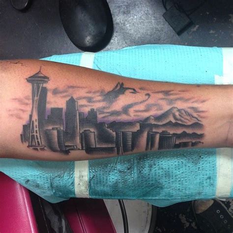 Stunning Seattle Skyline Tattoo