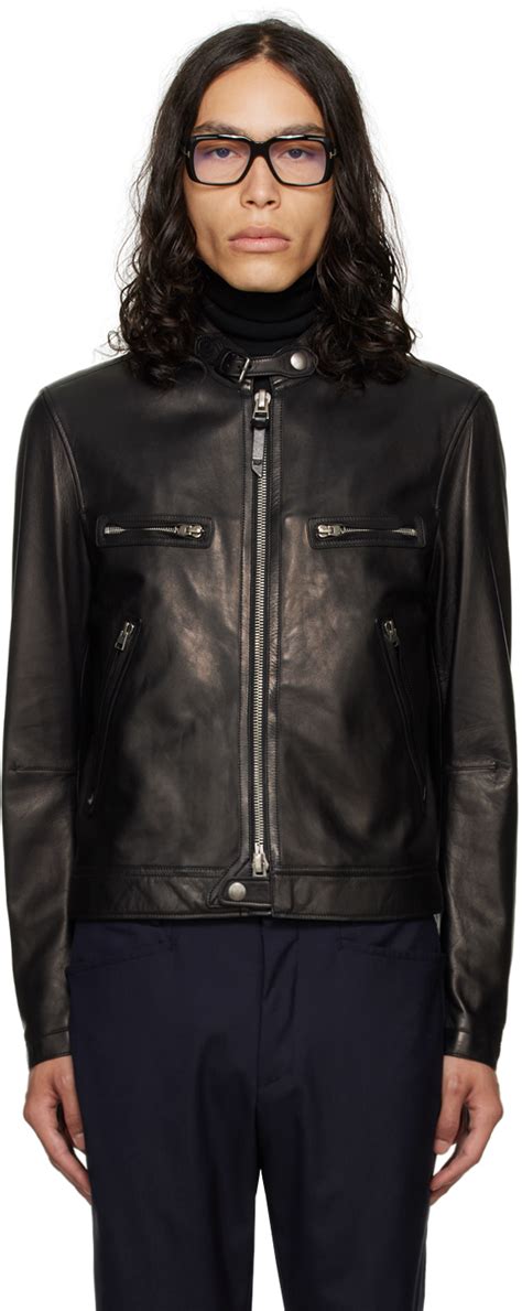 Tom Ford Black Zip Leather Jacket Tom Ford