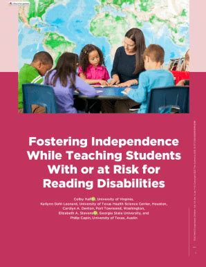 Fillable Online Fostering Independence While Teaching Students With Or