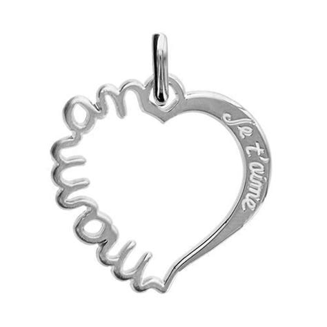 Pendentif Coeur Maman Je T Aime Argent Neuf Achat Vente