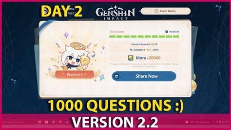 A Thousand Questions With Paimon Paimon Quiz Day 2 Genshin Impact 2 2