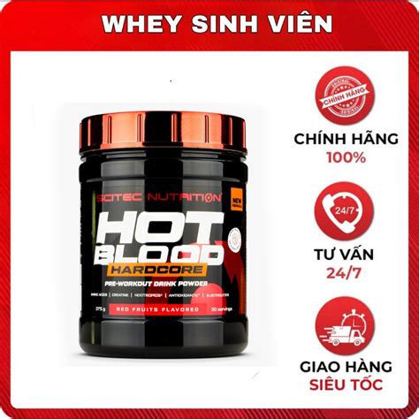 HOT BLOOD Scitec Hot Blood Hardcore Pre workout Tăng Năng Lượng Sức