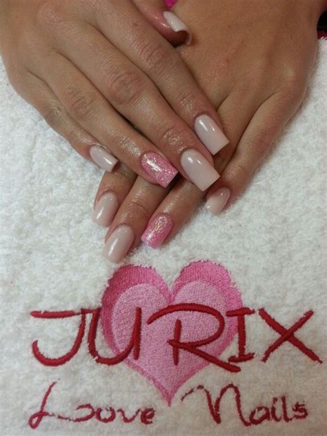 Nude And Pink Glitter Manicure Glitter Manicure Beautiful Nail Art How To Do Nails