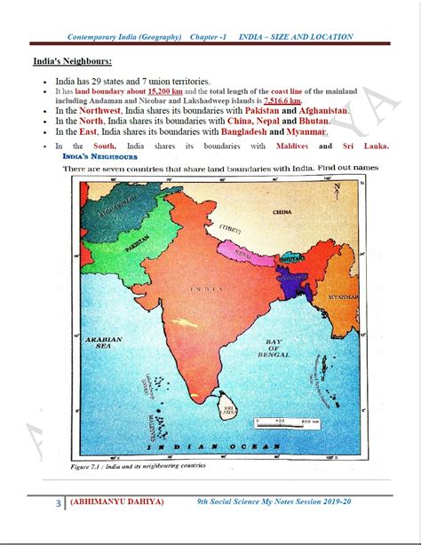 9th Geography Social Science 2019 20 Chapter 1 India Size And Location English Medium My