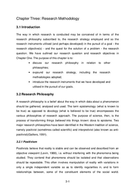 Pdf Chapter Three Research Methodology