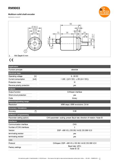 RM9003 Datasheet, encoder, ifm
