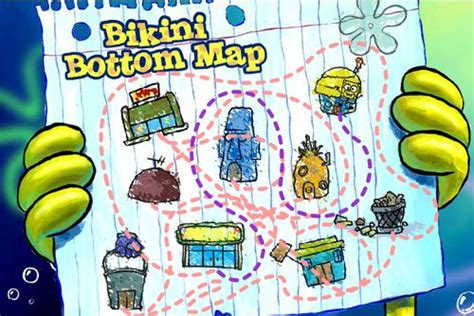 Spongebob Squarepants Bikini Bottom Map Spongebob Squarepants