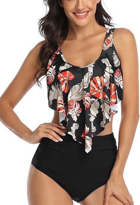 Sixyotie Damen Bikini Sets Hoch Taillierte Halter Vintage Badeanzug Plus Gr E Push Up