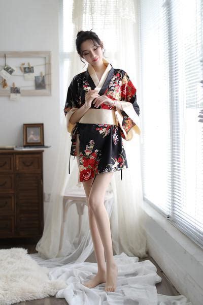 Sexy Lingerie Japanese Style Printed Chiffon Kimono Pajamas Women Hot Bathrobe Set Lazada