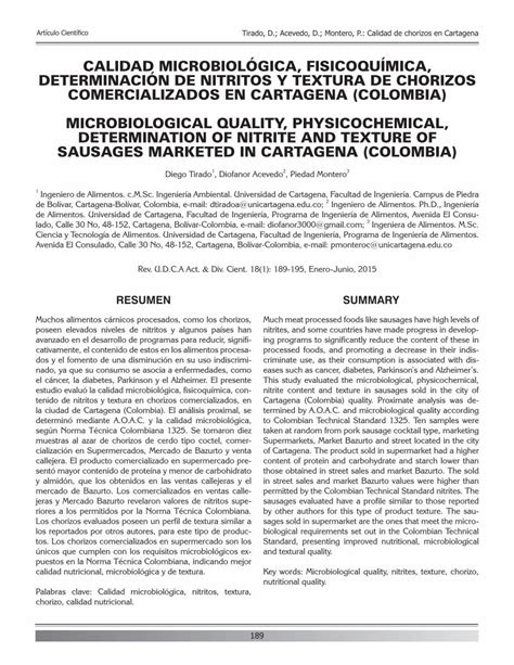 PDF CALIDAD MICROBIOLÓGICA FISICOQUÍMICA culo pdfAnálisis del