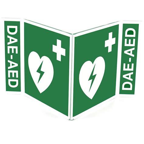 Cartello DAE - AED per defibrillatore bifacciale cm 26,5 x 15 – CFS