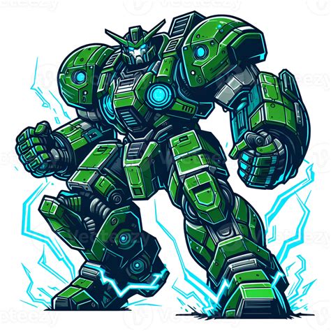 Ai Generated Cartoon Big Green Robot 39657512 Png