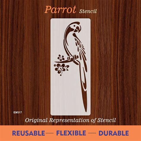 parrot Stencil Reusable Stencil For Canvas And Wall Painting.ID# 317 ...