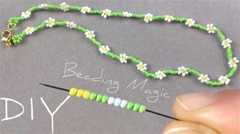 Daisy Chain Necklace Tutorial Daisy Seed Bead Necklace Youtube