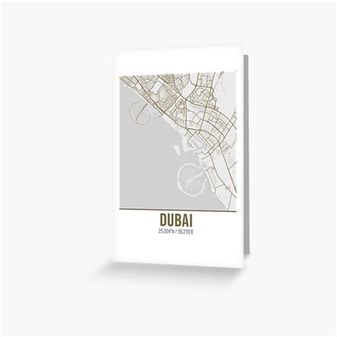 Modern City Street Map Dubai UAE Greeting Card For Sale By