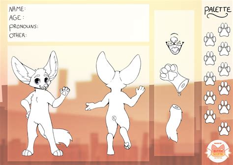 Fennec Fox Anthro Ref Sheet Base Etsy