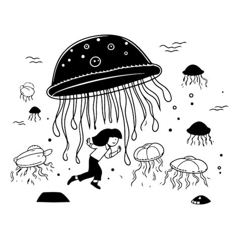 Premium Vector Jellyfish In The Ocean In Cartoon Style