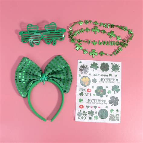 Pcs Kleeblatt Brille St Patricks Partykost M Haarschmuck Einstellen