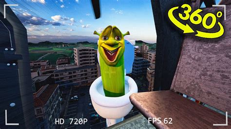 360° Shrek Became Skibidi Toilet 😱 Attack On The City Helicopter View