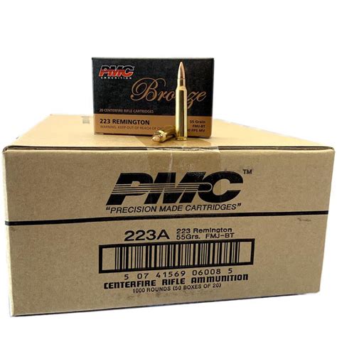 223 Rem Pmc Bronze 55 Grain Fmj 1000 Round Case Velocity